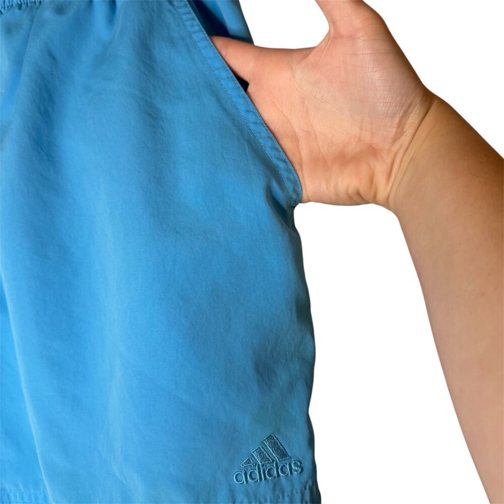 Adidas Blue Athletic Running Shorts Elastic Waist Pockets Size Medium Athletic - Picture 4 of 6